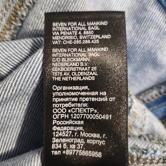 7 For All Mankind Blue Denim Mini Dress - Picture 15 of 16